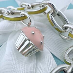 Tiffany Pink Enamel Cupcake Charm/ Pendant